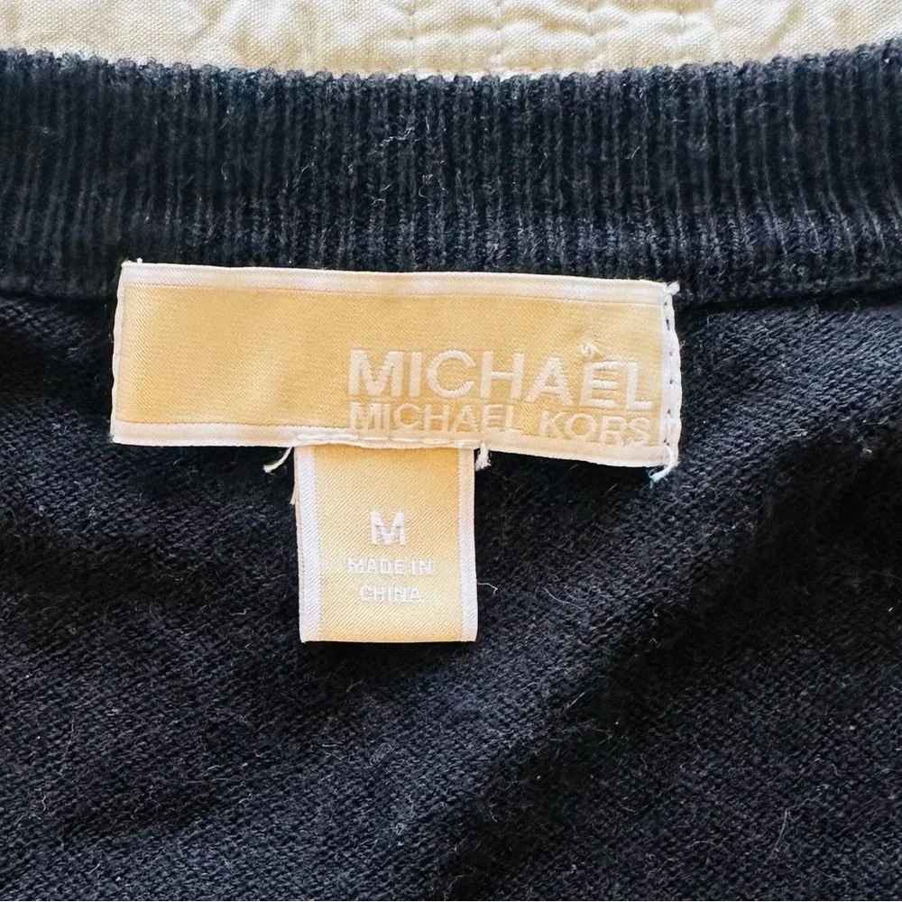 Michael Kors Black Cardigan with Gold Accents- size M - Picture 2 of 5